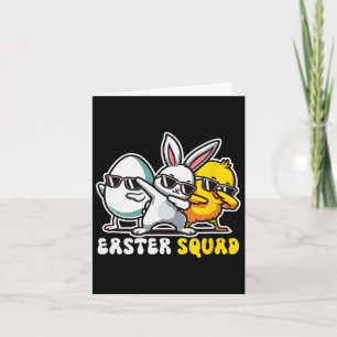 Easter Squad Dabbing Bunny Chick Egg Hunting Match Karte