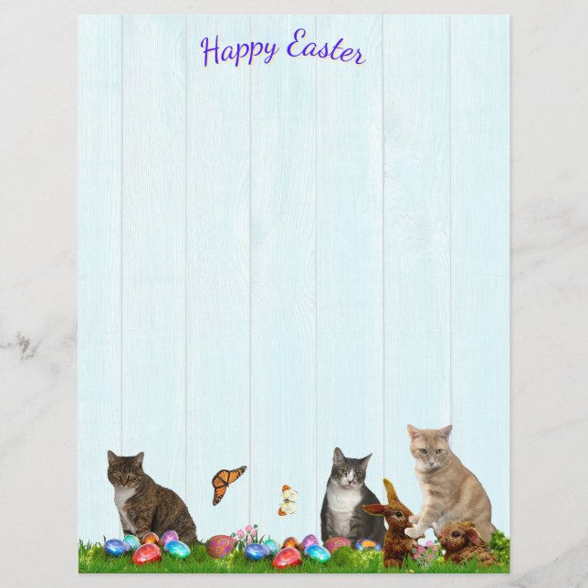 Easter Stationery - With Cats, Bunnies, and Eggs (Vorderseite)