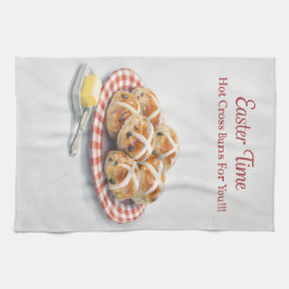 Easter Tea Towel | Hot Cross Buns Kitchen Gift Geschirrtuch