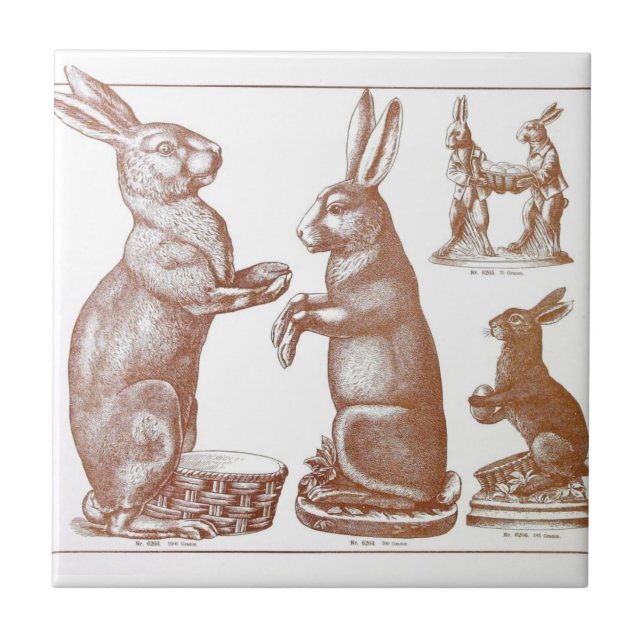 Easter Tile Antique Chocolate Mold Bunny Catalogue Fliese (Vorderseite)