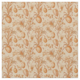 Easter Toile de Jouy Eggs and Tulips Pattern Stoff