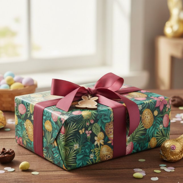 Easter Tropical Spring Leaves Beach Geschenkpapier (Von Creator hochgeladen)