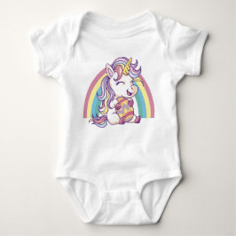 Easter Unicorn with Rainbow Mane Baby Strampler