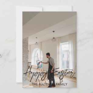 Easter, Vaterfamilie Kalligrafisches Foto Feiertagskarte