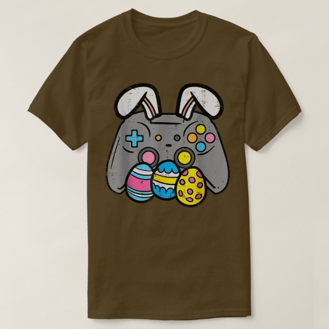 Easter Video Game Bunny Eggs Gaming Gamer Boys Men T-Shirt (Design vorne)