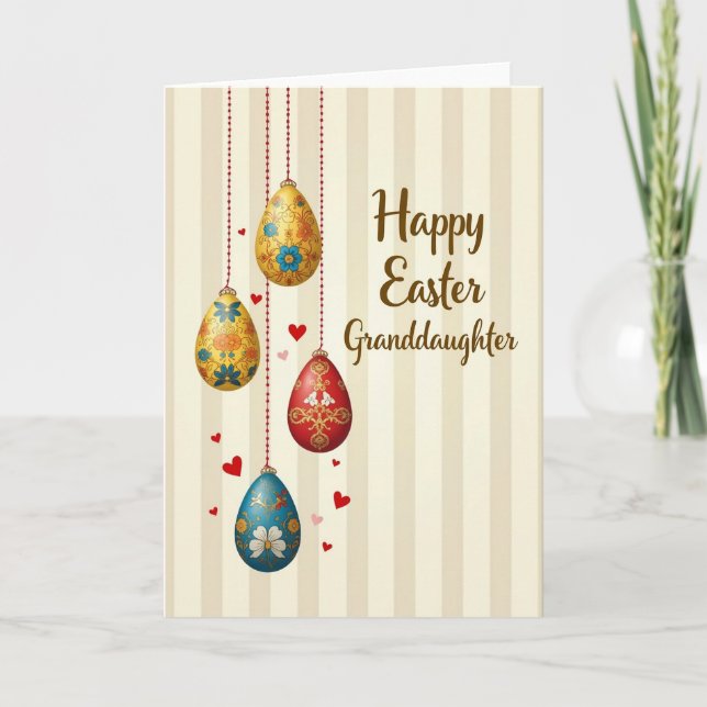 Easter Wishes Granddaughter Card Karte (Vorderseite)