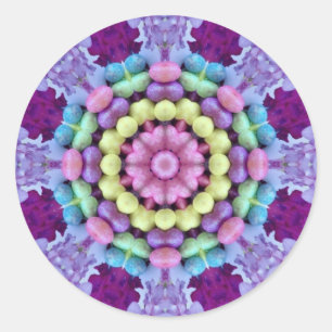 EASTER ~WOW! Mehrfarbige BLUME & EGGS Osterfeier Runder Aufkleber