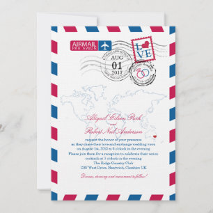 Eastern Austraila Airmail Wedding Einladung