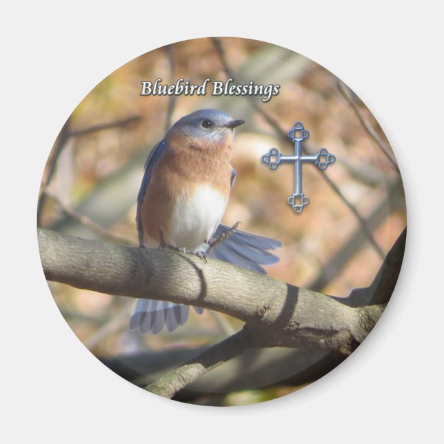 Eastern Bluebird Blessings Magnet. Magnet (Vorne)
