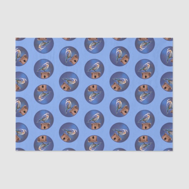 Eastern Bluebird Female Painting Original Bird Art Seidenpapier (Vorderseite)