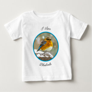 Eastern Bluebird in Snow - Original Foto Baby T-shirt