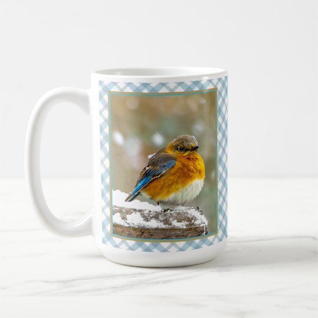 Eastern Bluebird in Snow - Original Foto Kaffeetasse (Links)