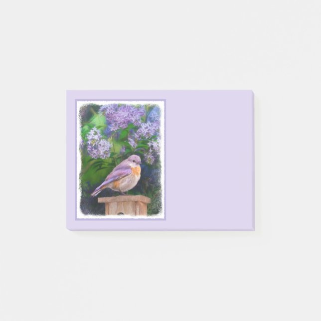 Eastern Bluebird in Snow - Original Foto Post-it Klebezettel (Vorderseite)