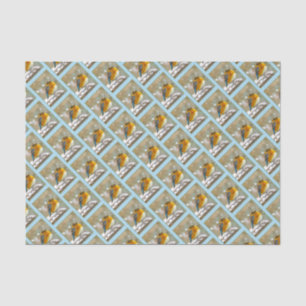 Eastern Bluebird in Snow - Original Foto Seidenpapier