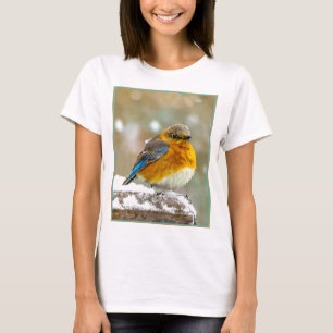 Eastern Bluebird in Snow - Original Foto T-Shirt