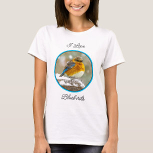 Eastern Bluebird in Snow - Original Foto T-Shirt