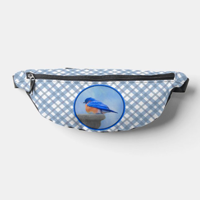 Eastern Bluebird über Birdbath Original Bird Art Bauchtasche (Ablage )