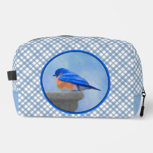 Eastern Bluebird über Birdbath Original Bird Art Waschbeutel