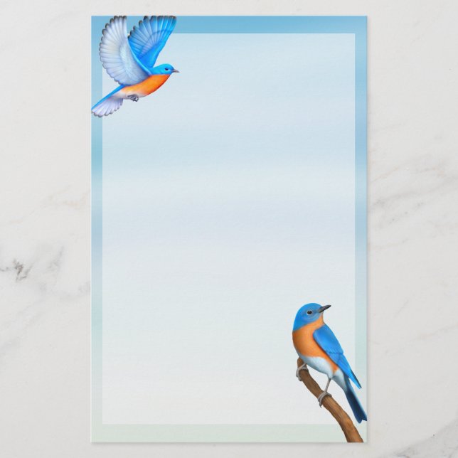 Eastern Bluebirds Bird Art Stationierung Briefpapier (Vorderseite)