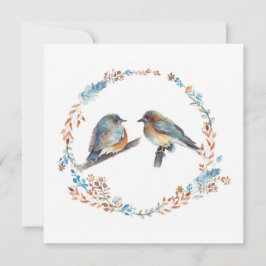 Eastern Bluebirds Couple Floral Wreath