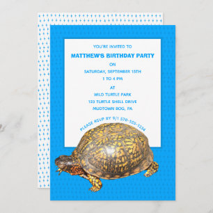Eastern Box Turtle Foto Custom Birthday Party Einladung