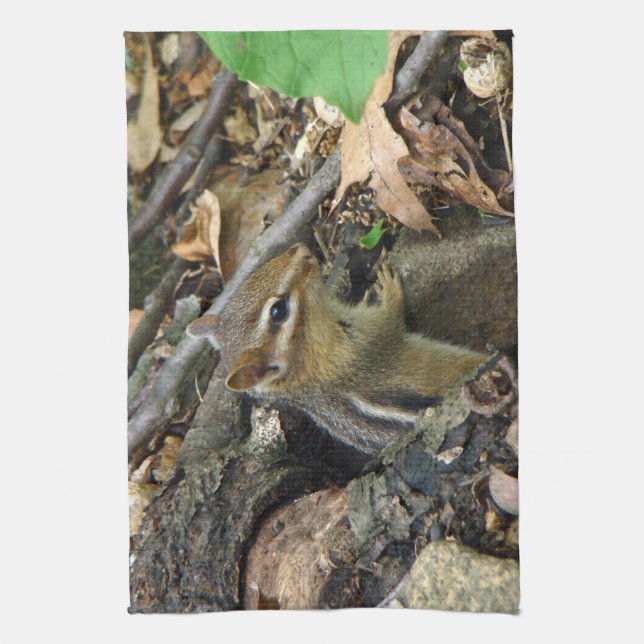Eastern Chipmunk - Tamias striatus Geschirrtuch (Vertikal)