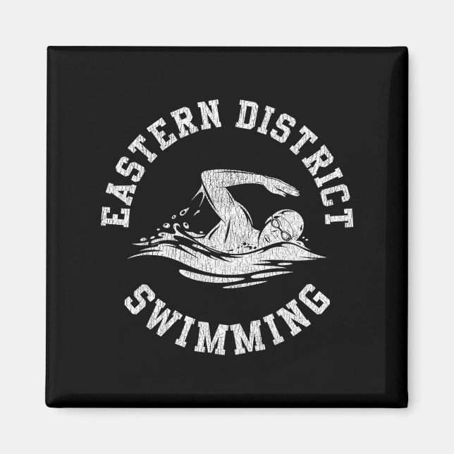 Eastern District Schwimmen Retro Distressed Schwim Magnet (Vorne)