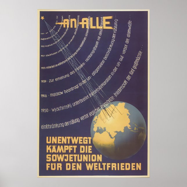 Eastern German Propaganda Poster Unwavering fights (Vorne)