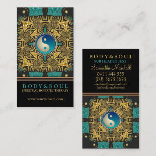 Eastern Gold Batik New Age Yin Yang Business Cards Visitenkarte