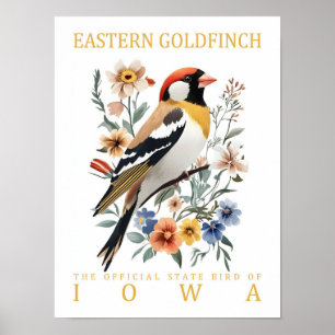 Eastern Goldfinch Bird von Iowa USA Travel Poster