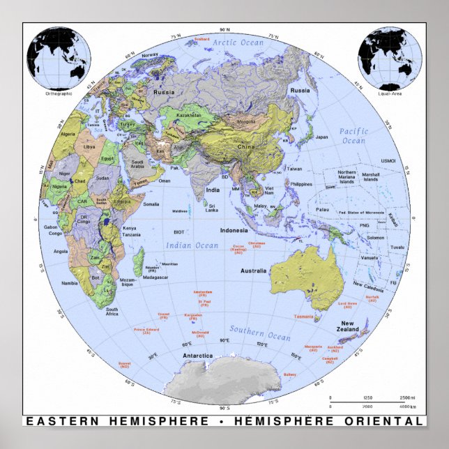  Eastern Hemisphere Map Poster (Vorne)