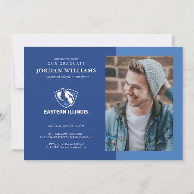 Eastern Illinois Panthers Kopf- und Wordmark-Logo Ankündigung (Vorderseite)