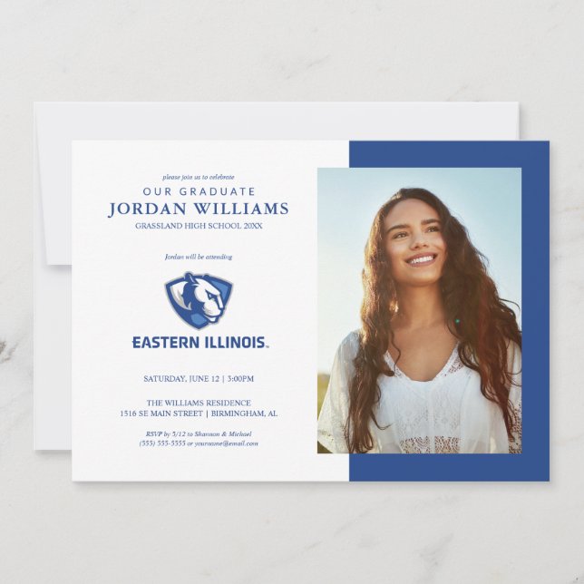 Eastern Illinois Panthers Kopf- und Wordmark-Logo Ankündigung (Vorderseite)