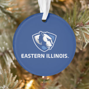 Eastern Illinois Panthers Kopf- und Wordmark-Logo Ornament