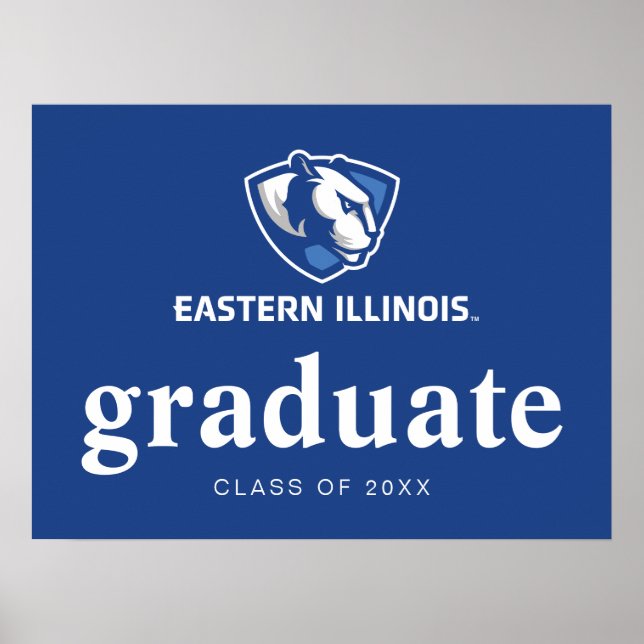 Eastern Illinois Panthers Kopf- und Wordmark-Logo Poster (Vorne)