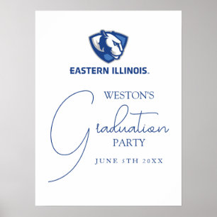 Eastern Illinois Panthers Kopf- und Wordmark-Logo Poster