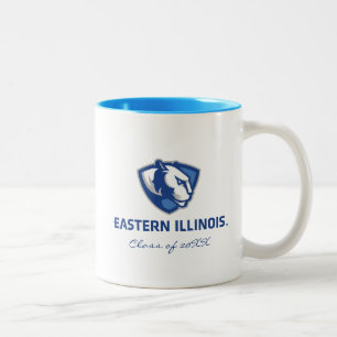 Eastern Illinois Panthers Kopf- und Wordmark-Logo Zweifarbige Tasse