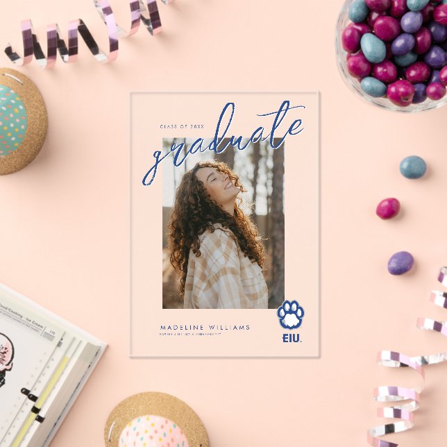 Eastern Illinois Panthers Paw Print & EIU Acryleinladungen (Insitu (Feier))