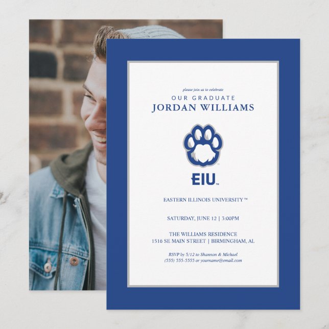 Eastern Illinois Panthers Paw Print & EIU Ankündigung (Vorne/Hinten)