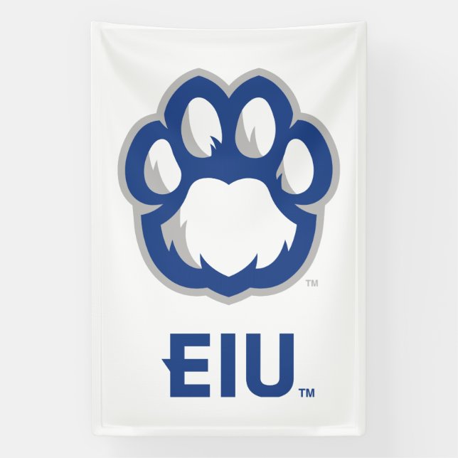 Eastern Illinois Panthers Paw Print & EIU Banner (Vertikal)