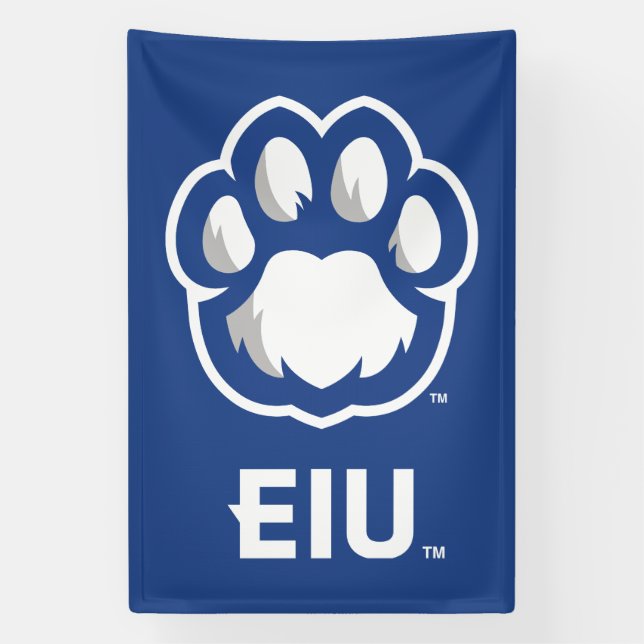 Eastern Illinois Panthers Paw Print & EIU Banner (Vertikal)