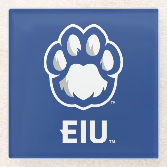Eastern Illinois Panthers Paw Print & EIU Glasuntersetzer (Vorderseite)