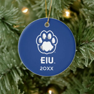 Eastern Illinois Panthers Paw Print & EIU Keramik Ornament