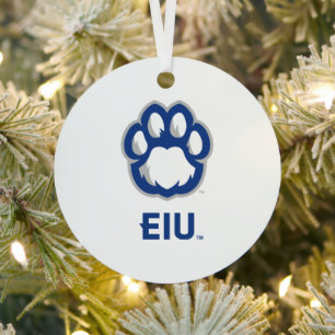 Eastern Illinois Panthers Paw Print & EIU Ornament Aus Metall