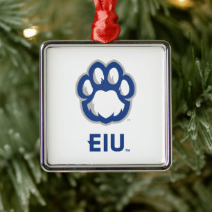 Eastern Illinois Panthers Paw Print & EIU Ornament Aus Metall