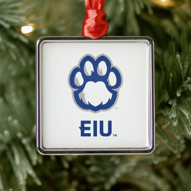 Eastern Illinois Panthers Paw Print & EIU Ornament Aus Metall (Baum)