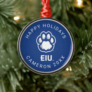 Eastern Illinois Panthers Paw Print & EIU Ornament Aus Metall
