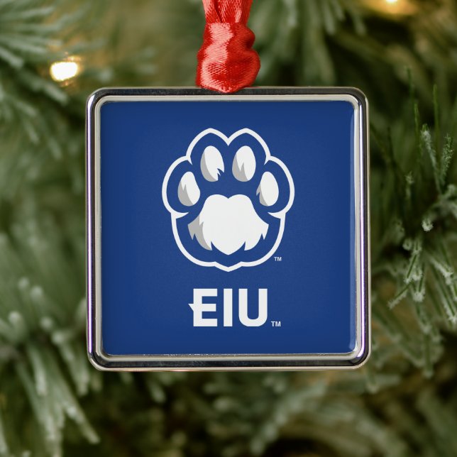 Eastern Illinois Panthers Paw Print & EIU Ornament Aus Metall (Baum)