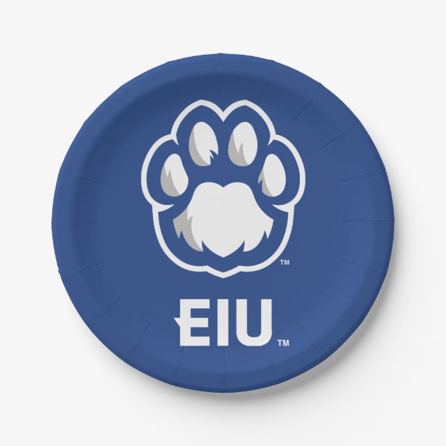 Eastern Illinois Panthers Paw Print & EIU Pappteller (Vorderseite)