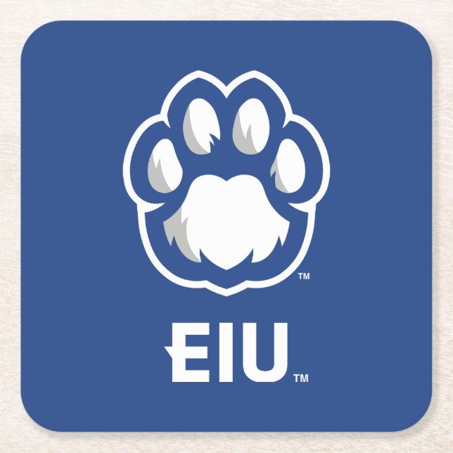 Eastern Illinois Panthers Paw Print & EIU Rechteckiger Pappuntersetzer (Vorderseite)